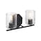 Designers Fountain Haven 16 in. 2-Light Matte Black Vanity Light with Clear Rippled Glass Shades for Bathrooms D309M-2B-MB - alternate 3